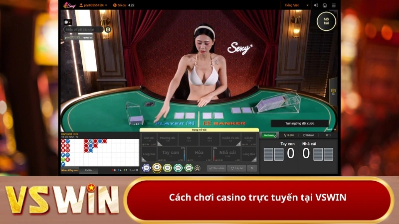 Cách chơi casino trực tuyến tại VSWIN