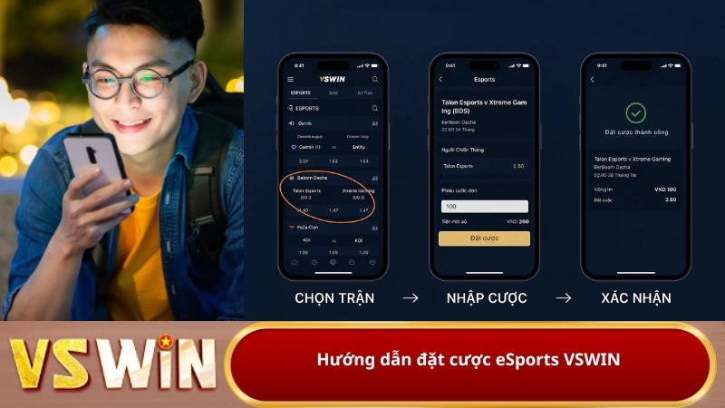 Hướng dẫn đặt cược eSports VSWIN