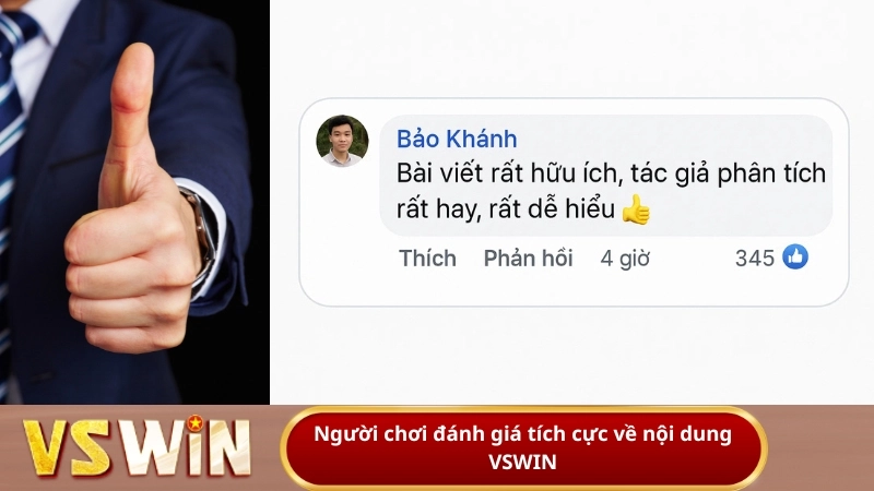 Người chơi đánh giá tích cực về nội dung VSWIN