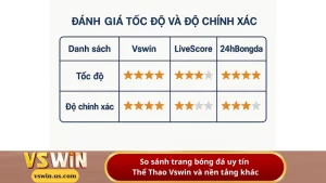 So sánh trang bóng đá uy tín Thể Thao Vswin và nền tảng khác