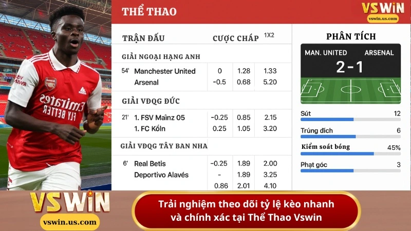 theo dõi tỷ lệ kèo nhanh và chính xác tại Thể Thao Vswin