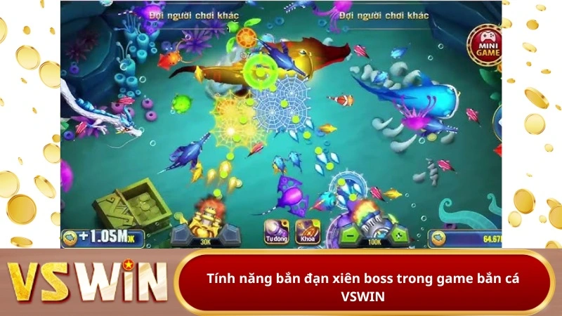 Tính năng bắn đạn xiên boss trong game bắn cá VSWIN