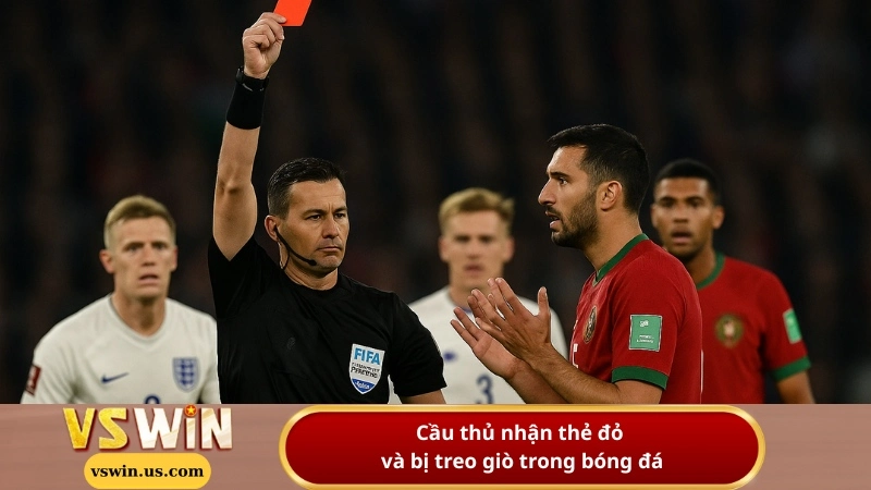 Cầu thủ nhận thẻ đỏ và bị treo giò trong bóng đá