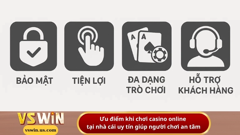 Ưu điểm khi chơi casino online tại nhà cái uy tín giúp người chơi an tâm