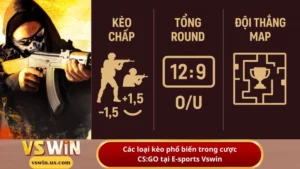 Các loại kèo phổ biến trong cược CS:GO tại E-sports Vswin